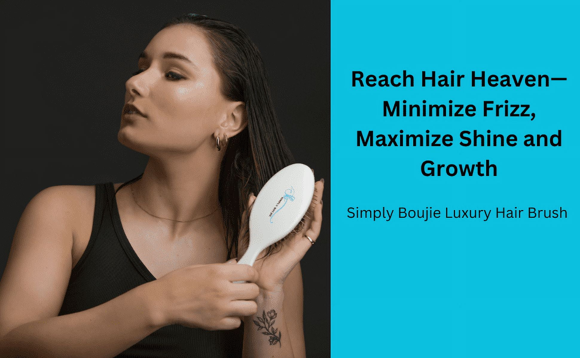 Simpluy Boujie All Lifestages Professional Bamboo Synthetic Oblong Hair Brush, Detangling, Brown