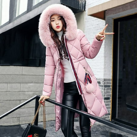 Korean Style Women Winter Coat Fashion All Match Hooded Down Fur