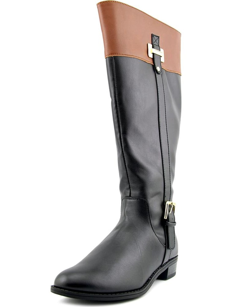 KS35 - Womens KS35 Deliee Wide-Calf Riding Boots, Black/cognac ...