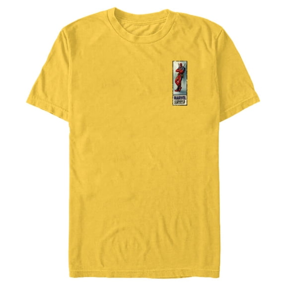Marvel Deadpool Super Hero Comic Cover Corner Box in Corner - Short Sleeve Blended T-Shirt for Adults - Customized-Yellow