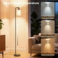 thumbnail image 5 of BedLuxury Dimmable Arc Floor Lamp with Remote Control for Living Room, Bedroom, 9W LED Bulb Included, Linen Shade, Beige, 5 of 8