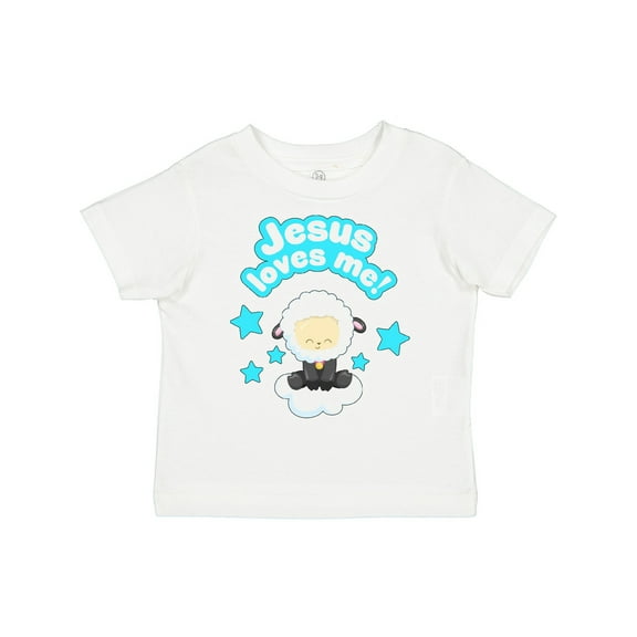 Inktastic Jesus Loves Me Cute Lamb and Stars Boys or Girls Toddler T-Shirt