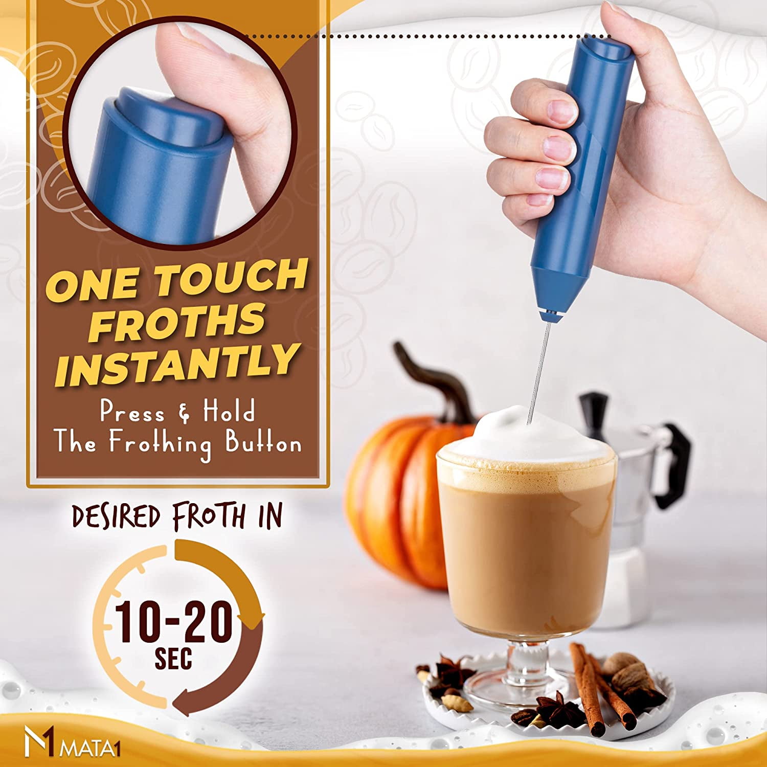 Rechargeable Milk Frother Handheld Foam Maker For Coffee, Latte, Drink  Mixer FDA