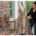 thumbnail image 5 of Soimoi Beige Cotton Cambric Fabric Tree & Fox Folk Art Decor Fabric Printed Yard 42 Inch Wide, 5 of 7