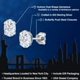 thumbnail image 2 of Gem Stone King 925 Sterling Silver Stud Earrings for Women Men with Oval 1.00cttw Moissanite, 2 of 6