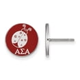 thumbnail image 1 of Solid 925 Sterling Silver Alpha Sigma Alpha Enameled Post Earrings (12mm x 12mm), 1 of 2