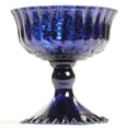 thumbnail image 2 of Koyal Wholesale 4.5-Inch Navy Blue Glass Compote Bowl Pedestal Flower Bowl Centerpiece, 2 of 4