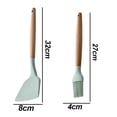 thumbnail image 2 of 2 PC BPA liberan el silicón antiadherente que cocina los utensilios de cocina fijados, silicón de madera de la resistencia al calor de la manija, 2 of 5