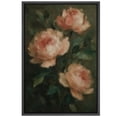 thumbnail image 6 of Framed Canvas Print Peony Floral Wall Art Dark Botanical Decorative for Living Room Bedroom - 24"x36" BLACK, 6 of 8