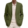 thumbnail image 2 of Casual Blazer for Men One Button Down Notch Lapel Suit Jackets Lightweight Summer Solid Classic Coats with Pocket Green L, 2 of 4