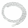 thumbnail image 4 of Men's 11.5mm Chunky Solid .925 Sterling Silver Flat Mariner Chain Necklace, 24 inches, 4 of 7