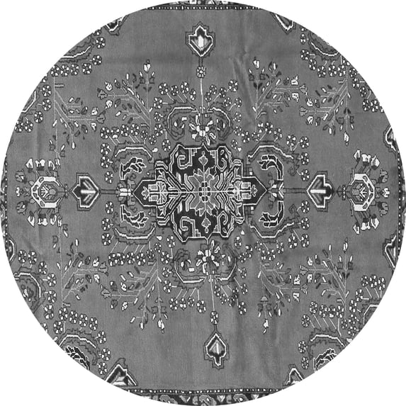 Ahgly Company Indoor Round Persian Gray Traditional Area Rugs, 3' Round