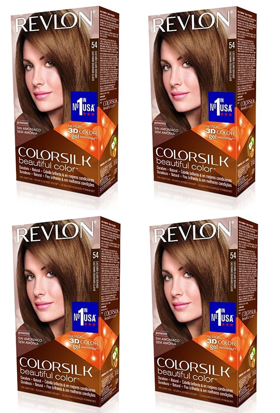 Revlon ColorSilk Hair Color 54 Light Golden Brown 1 Each (Pack of 4