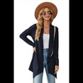 thumbnail image 3 of Cardigan for Women Dressy Casual Long Sleeve Open Front Cardigan Sweaters Navy Blue M, 3 of 6