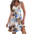 thumbnail image 1 of Vestidos de Verano con Cuello en V para Mujeres 2025 Casual con Bolsillos Boho Beach Camisetas Vestido Tanque Suelto, 1 of 7