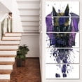thumbnail image 1 of Chat Noir aux Ailes Bleues - Art Mural sur Toile d'Animal, 1 of 3
