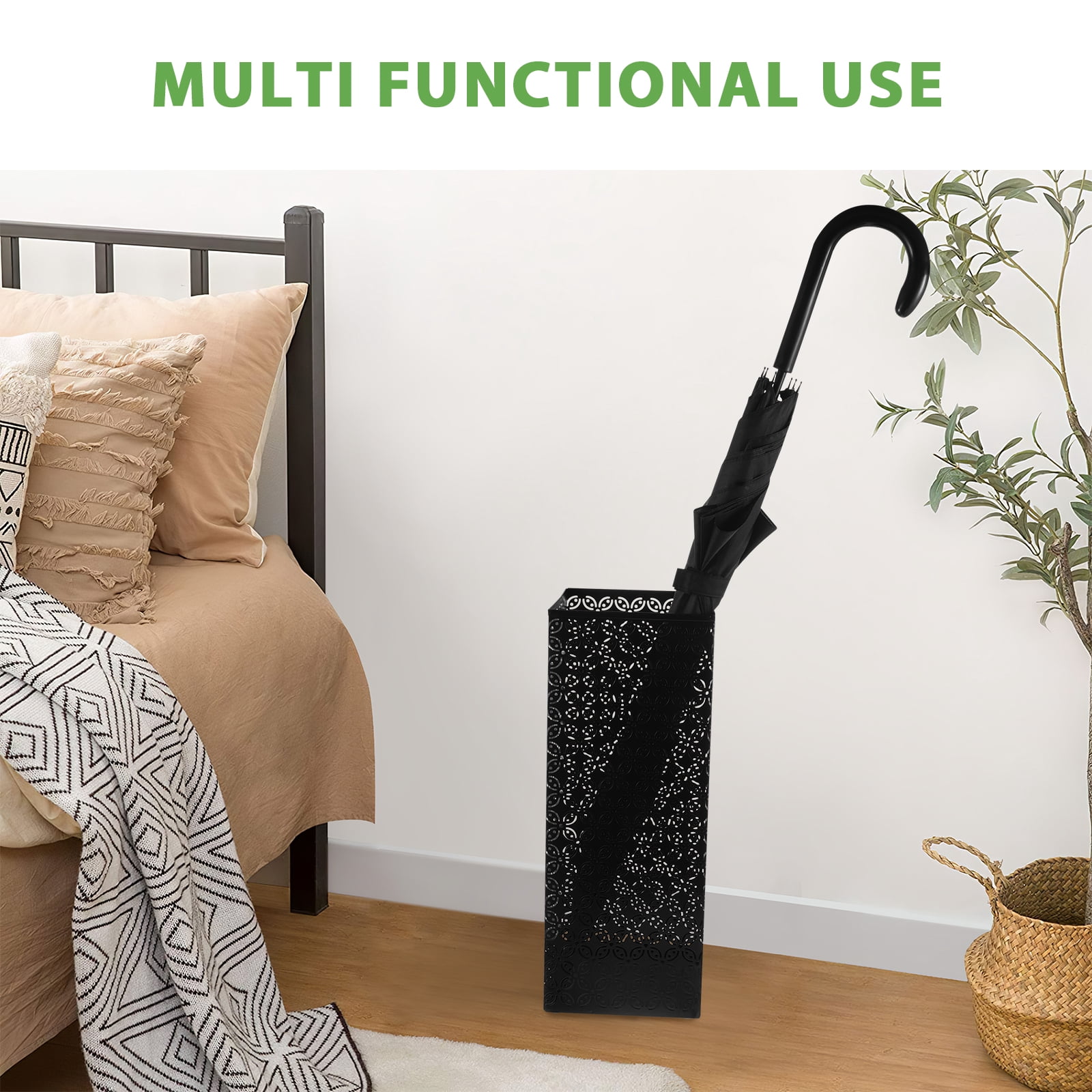 Umbrella Storage Bucket Sponge Holder Umbrellas for Rain Household Bracket Office Black