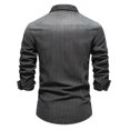 thumbnail image 4 of XDZJLR Mens T Shirts Washed Classic Stripe Jeans Denim Long Sleeve Tops, 4 of 5