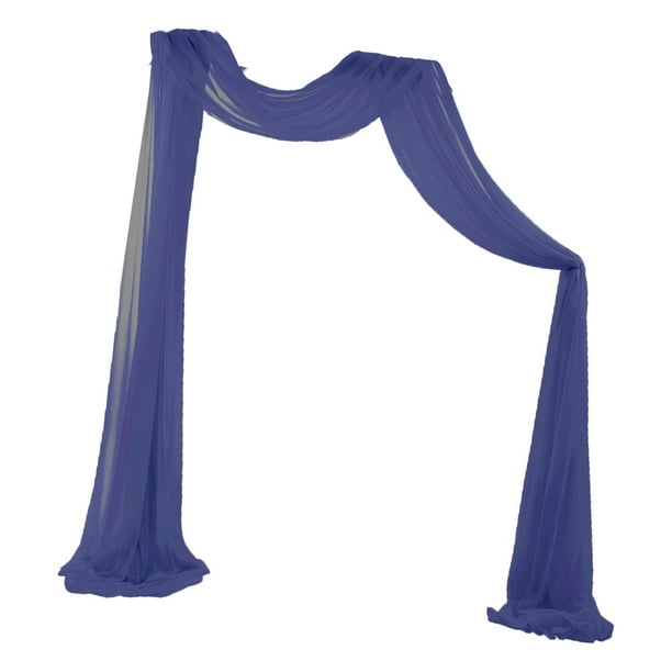 Cortinas arqueadas resistentes a las arrugas, 6 yardas (70 x 550 cm), ideales para fondos de fiestas. 1x azul marino