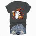 thumbnail image 5 of TOWED22 Halloween Shirt for Women Funny Ghost Costume Tshirts Halloween Short Sleeve Graphic Tee Tops(Dark Gray,L), 5 of 6