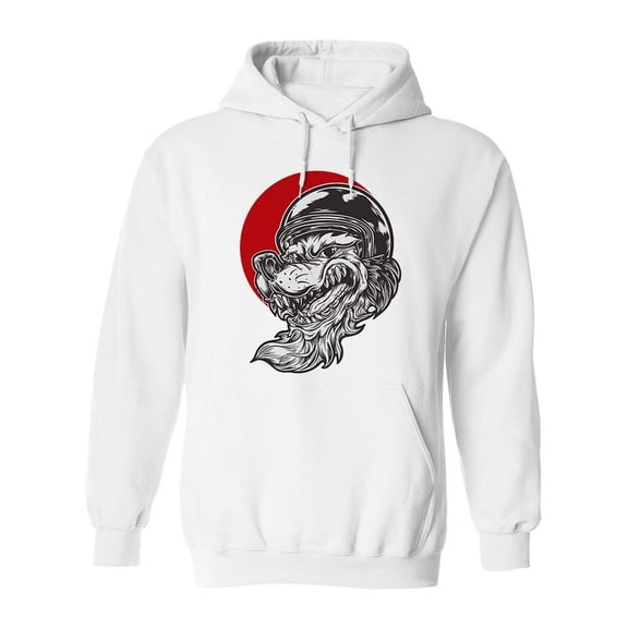 Wolf Biker Sketch Hoodie Men -Image by Shutterstock, Male Medium