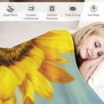 thumbnail image 3 of Fenyluxe Sunflower Bees Blue Sky Throw Blanket Lightweight Blanket for All Seasons Couch Sofa Bed Office Decor 50x60in, 3 of 6