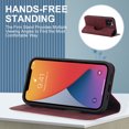 thumbnail image 4 of Nalacover for iPhone 12 Pro Max Wireless Charging Case,Luxury Full Body Protection Solid Color PU Leather Magnetic Closure Flip RFID Blocking Card Slots Stand Cover.For iPhone 12 Pro Max,Red, 4 of 6