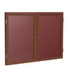 Ghent Manufacturing PWC23648B-BG 36 x 48 in. 2-Door Wood Frame Cherry Enclosed Flannel Letterboard - Burgundy