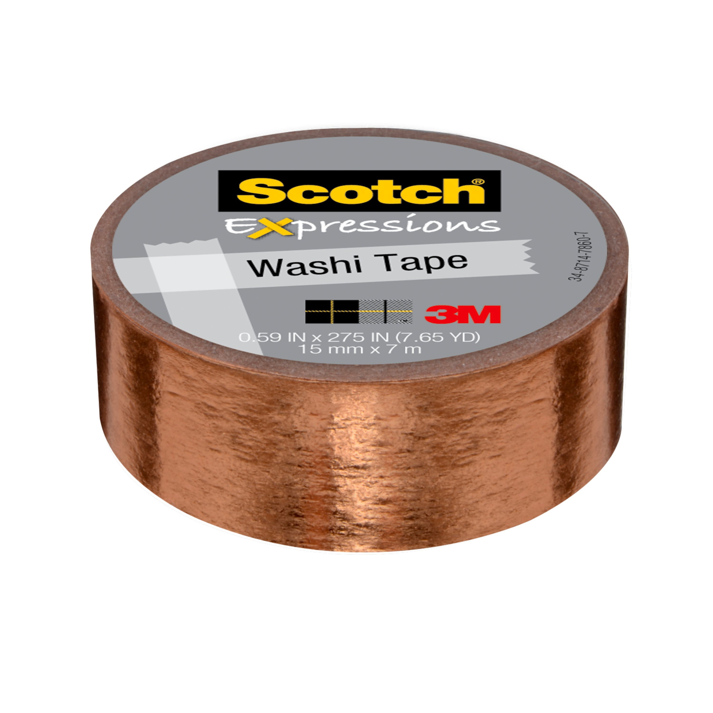 Scotch Expressions Washi Tape, Copper Foil, .59' x 275', 1 Roll