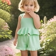 thumbnail image 2 of REDARER Baby Girls Summer Outfits 2 Piece Set Casual Sleeveless Romper Shorts Set for Toddlers Beach School Party Yoga Outfit,9-12 Months, 2 of 9