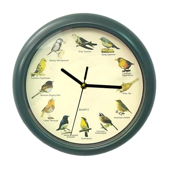 Kuntesetty Bird Wall Clock Hanging Clock Decor Modern that Sings on Hour Silent Minimalist