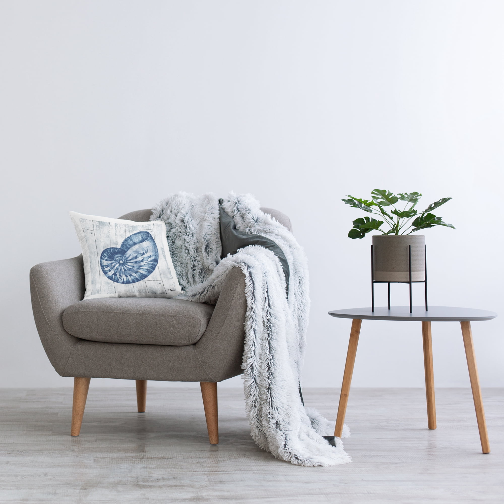 Stupell Industries Coastal Timberland Nautilus Decorative Printed Throw Pillow, design by Paul Brent, 18 x 7 x 18