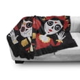 thumbnail image 3 of Dia de los Muertos Soft Flannel Fleece Throw Blanket, Day of the Dead Sugar Skull Boy and Girl, Cozy Plush for Indoor and Outdoor Use, 60" x 80", Grey Vermilion, by Ambesonne, 3 of 6