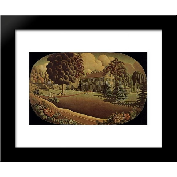 The Painting, on the fireplace 20x24 Framed Art Print by Grant Wood