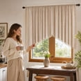 thumbnail image 6 of WeDecorBay Branch Embossed Sheer Valance Curtain, V Shaped Tassel Short Curtain, Rod Pocket Light Filtering Window Curtain for Kitchen Indoor Decor, 3 Sizes Available, 1 Panel, 6 of 9