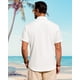 thumbnail image 4 of Camisa J.VER de lino para hombre, manga corta, con botones, color blanco, 4XL, 4 of 5