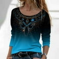 thumbnail image 2 of Tunique Décontractée à Manches Longues et Col Rond pour Femmes, Ample et Confortable, Blouse Vintage Imprimée Mode Automne, T-Shirts pour Dames A1, 2 of 5