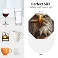 thumbnail image 6 of Lsque Funny Bald Eagle Pattern 4" Drink Coasters Set of 4, PVC Leather Absorbent Coasters, Table Coaster Set Decorative Coffee Cup Coasters Housewarming Gift -Octagon, 6 of 6
