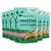 BEECH-NUT NUTRITION Beech-Nut Melties Banana Blueberry & Green Bean Melts Baby Toddler Snack, 1oz Bag (7 Pack)