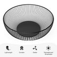 thumbnail image 3 of LEORX Wrought Iron Fruit Bowl for Kitchen Organization Black 1Pack, 3 of 8
