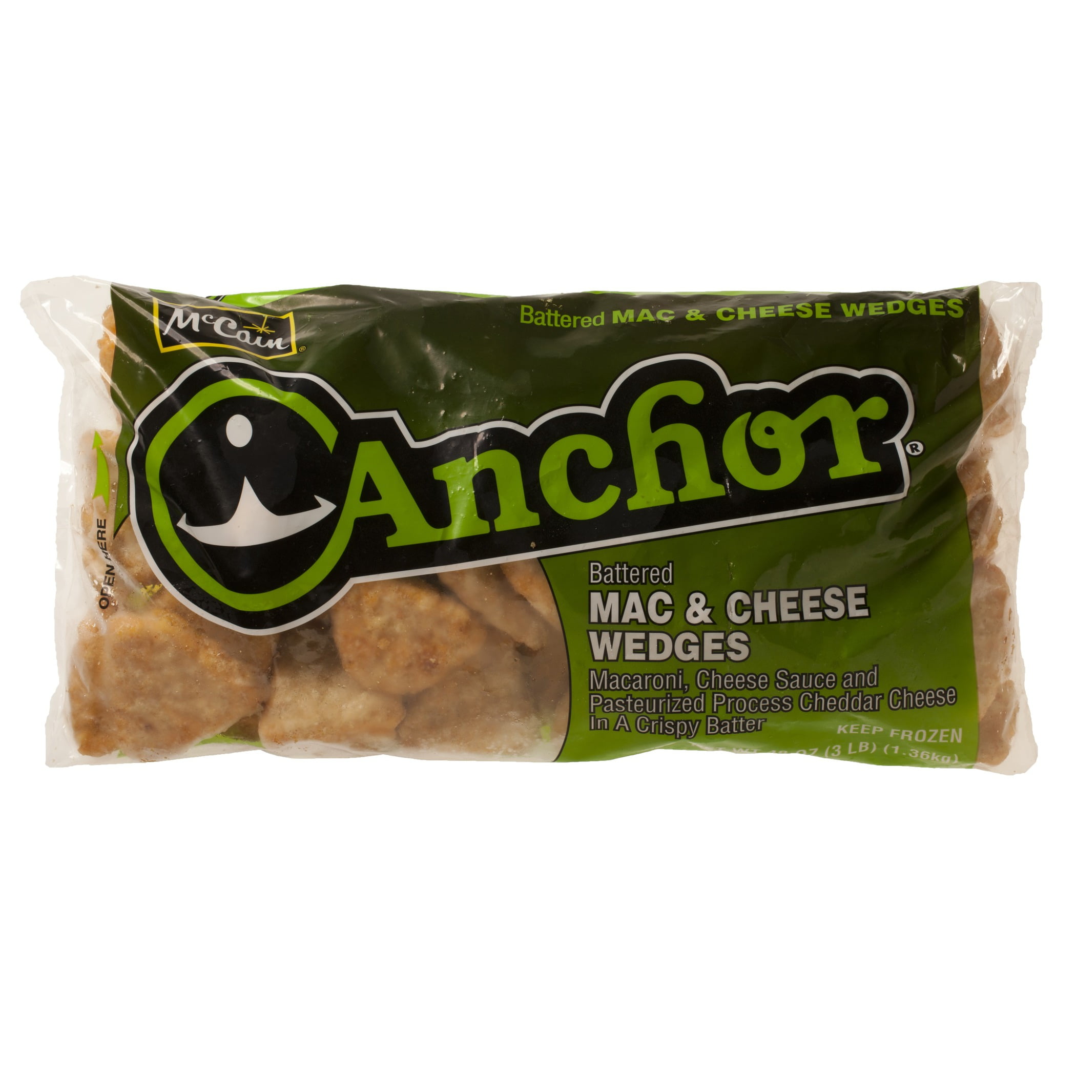 Anchor Battered Mac and Cheese Wedges 3 lb, (Pack of 6)