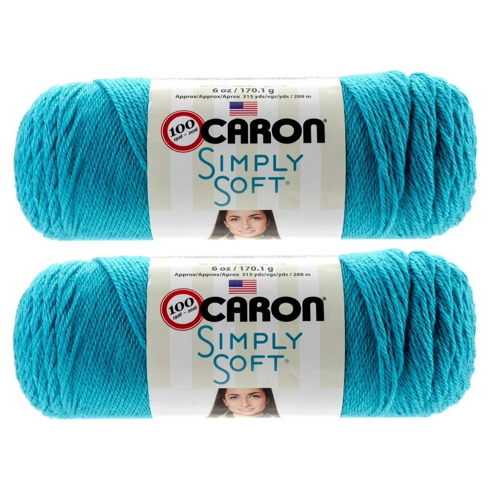 Bulk Buy Yarn Solids (2pack) (Blue Mint), 2 skeins of Caron simply