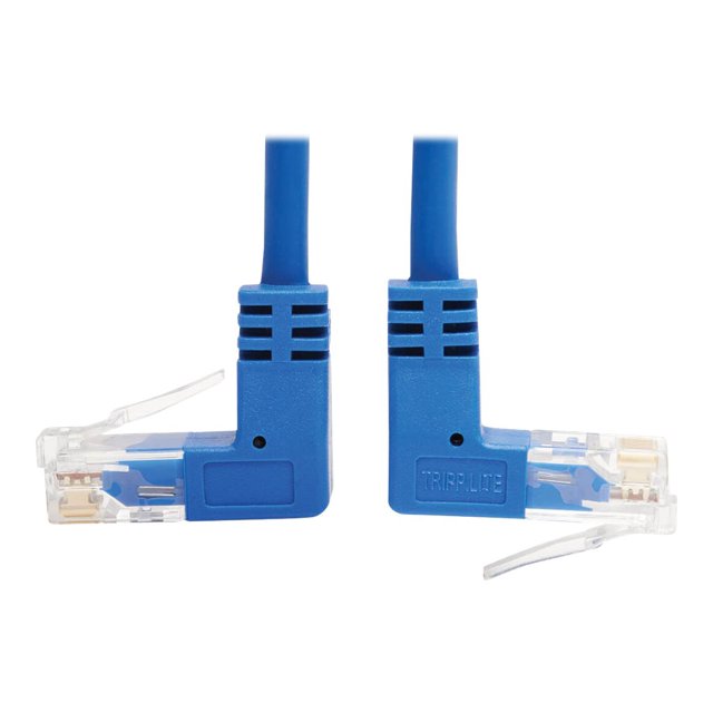 Tripp Lite Câble Ethernet UTP Moulé Cat6 Up/Down-Angle (RJ45 Up-Angle m à RJ45 Down-Angle m), Bleu, 10 Pieds - Câble Patch - RJ-45 (m) Down-Angle à RJ-45 (m) Up-Angle - 10 Pieds - UTP - CAT 5/5e/6 - Moulé, Strié - Bleu