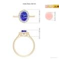 thumbnail image 4 of ANGARA Natural 1.25 ct Tanzanite Engagement Ring with Floral Diamond Halo in 14K Yellow Gold for Women (Size-8x6mm) | December Birthstone, Anniversary, Jewelry Gift for Women | Natural Tanzanite Ring, 4 of 9