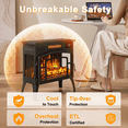 thumbnail image 7 of Rocyis 23’’ Freestanding Electric Fireplace Stove Heater with Remote, 1500W/750W Quiet Heating, Overheating Protection, Black, 7 of 7