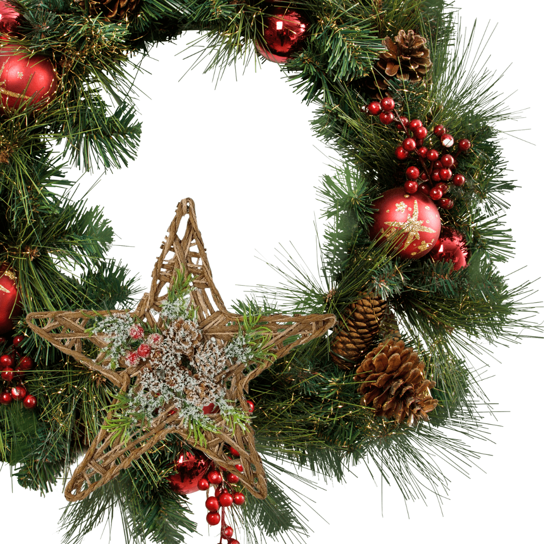 4pc Woven Jute Star-Shaped Ornaments - for Christmas Decor - Factory Direct Craft