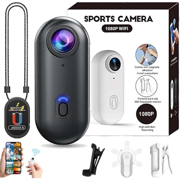 The Snap Cam, The Snap Camera, Snap Camera Baseball, 4s 4k Mini Handsfree Bodycam, POV Cameras, HD 1080p Mini Wearable Body Adventure Action Cameras with Audio, Video (White, 4K)