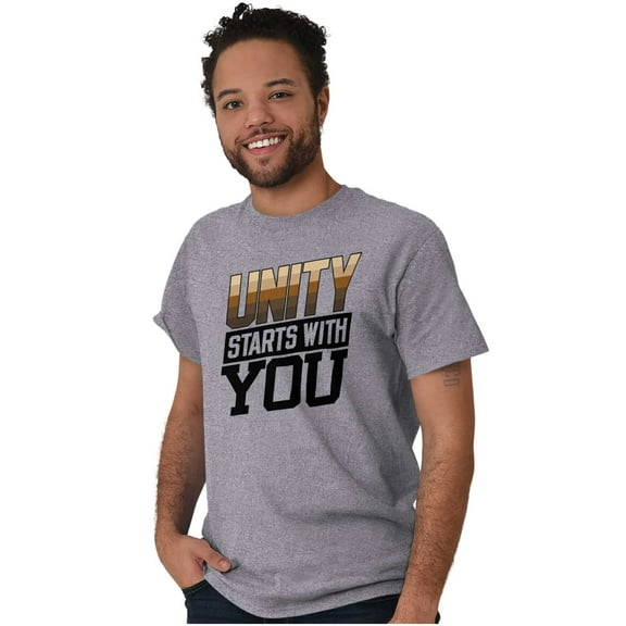 Unity Starts With You Social Justice Men's Graphic T Shirt Tees Brisco Brands S