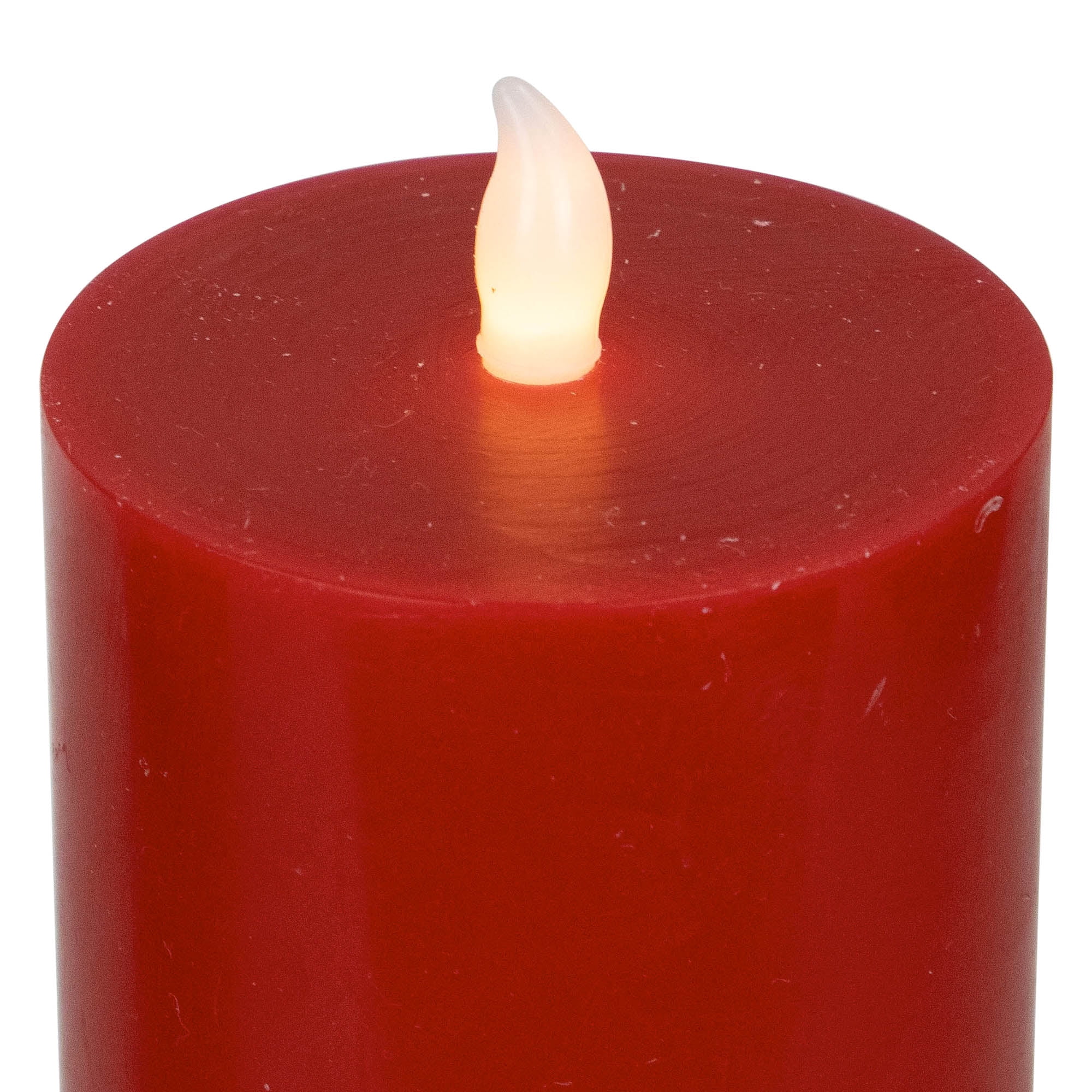 Northlight LED Flameless Flickering Wax Pillar Candles - 8" - Red - Set of 3