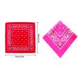 thumbnail image 3 of Inteprter Pañuelo cuadrado para exteriores de 55cm x 55cm, diadema negra y roja de Cachemira estampada para mujeres/hombres/niños/niñas Almacenamiento y organización del hogar Rosa roja Inteprter HA5742-05, 3 of 6